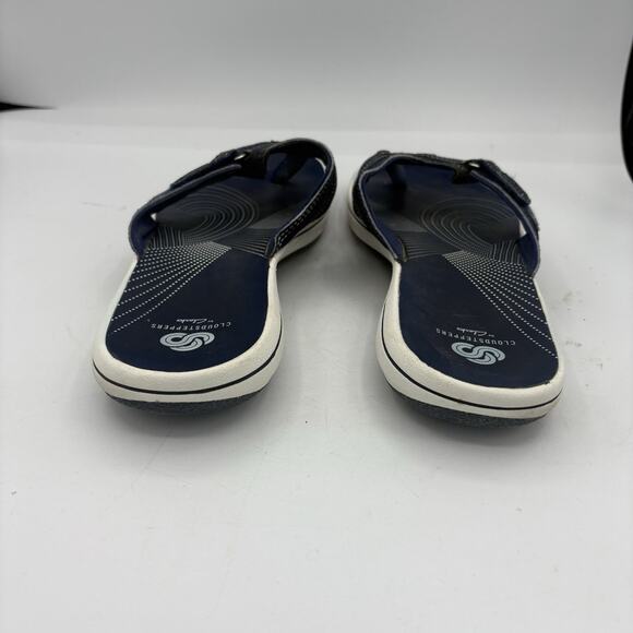 Clarks Sandals Womens Size 10 Cloudsteppers Breeze Sea Navy Blue Flip Flop Thong - Picture 6 of 9